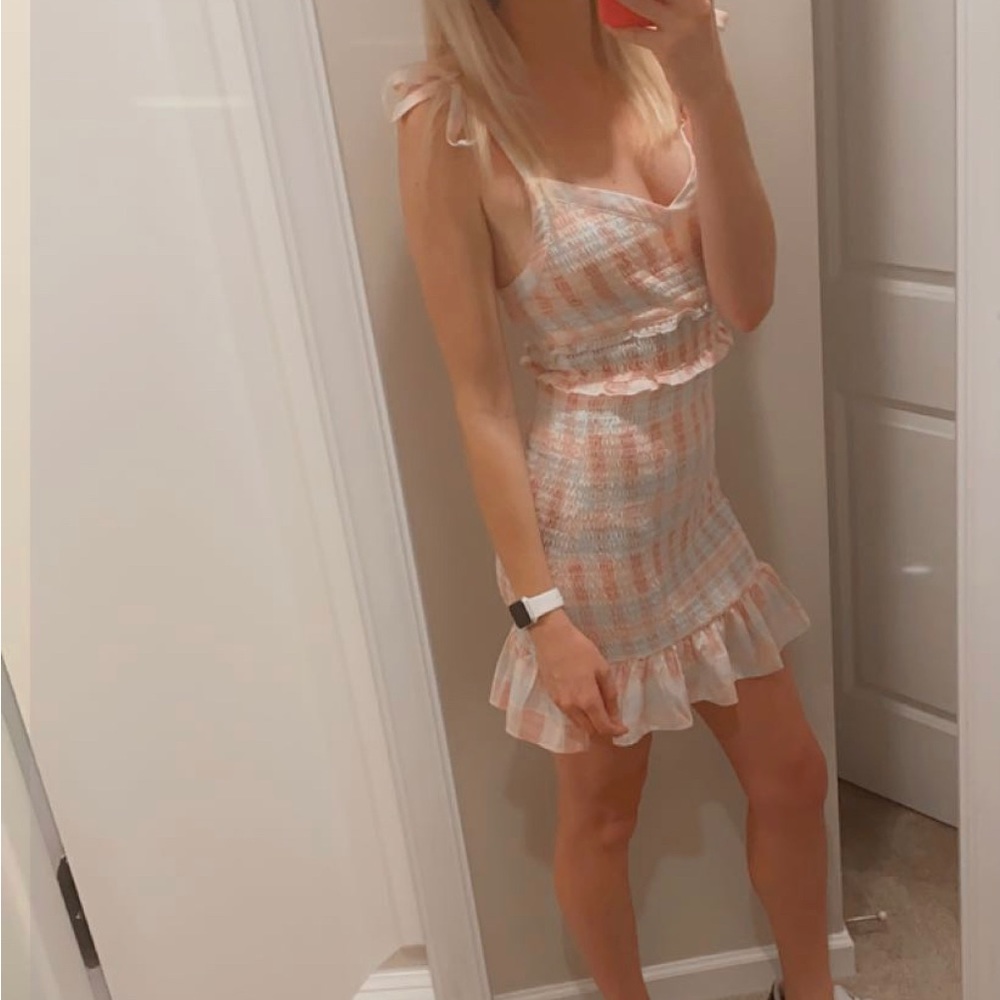 Small BCBGeneration pink and white mini dress